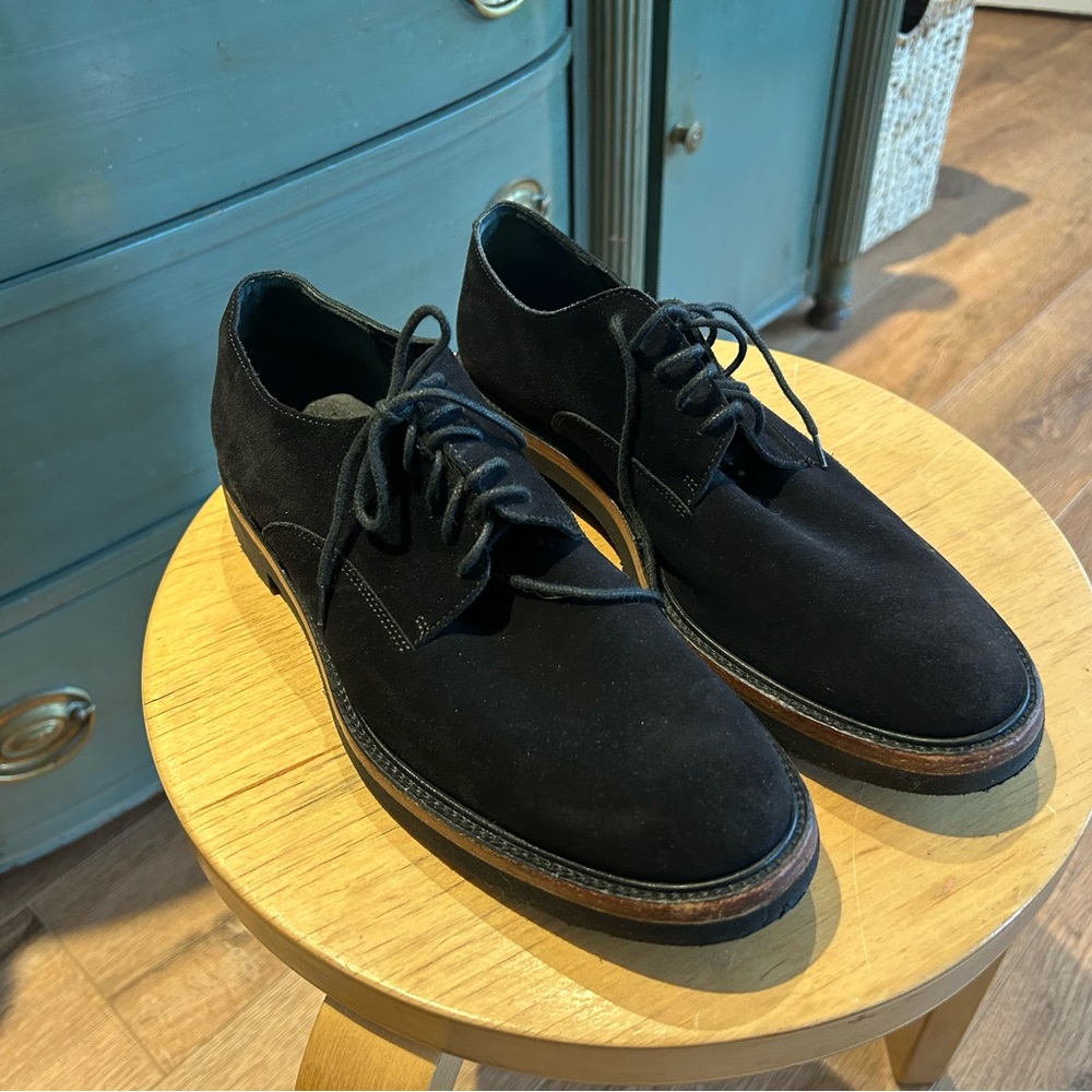 Dries Van Noten black suede derby shoes Size 40